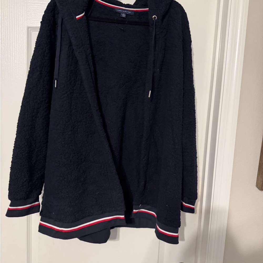 Tommy Hilfiger Navy Cardigan with Red and White Trim